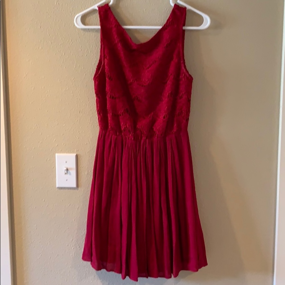 Red Lace Top Dress
